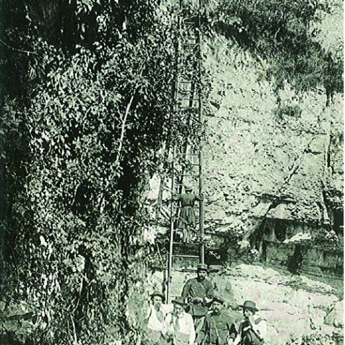 Echelles de la mort contrebande carte postale échelles en bois contrebandiers