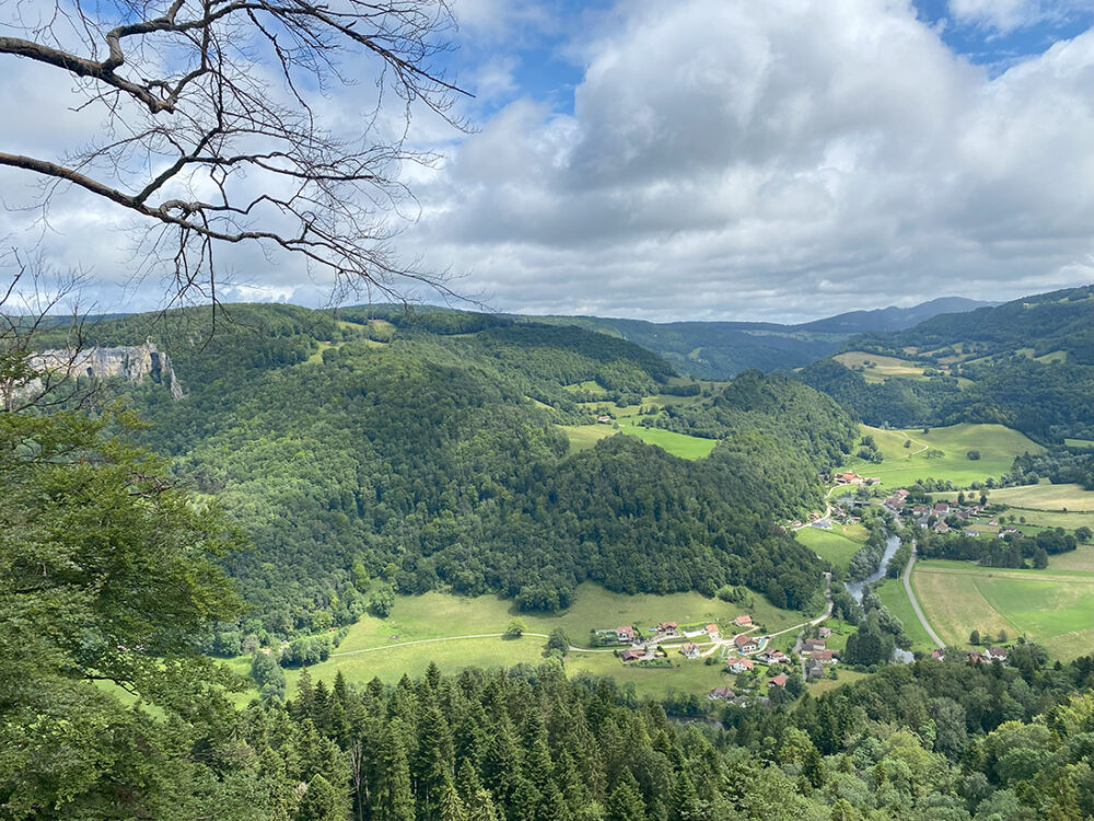 Under the meadow belvedere viewpoint Doubs valley pays horloger