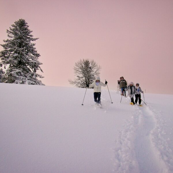 raquette soir balade neige hiver sortie