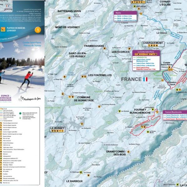 plan pistes ski de fond maich combe saint pierre pays horloger doubs jura