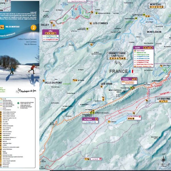 plan pistes ski de fond val de morteau pays horloger doubs jura