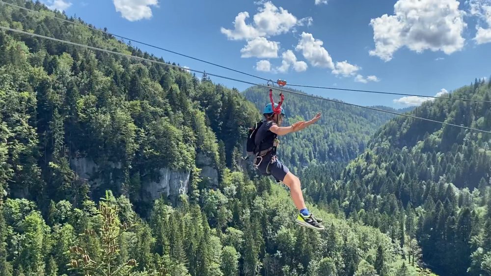 via ferrata zip line ladders of death pays horloger Doubs Jura