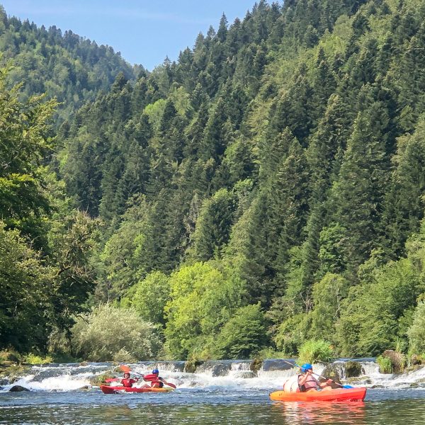 canoe goumois family doubs pays horloger Jura PNR