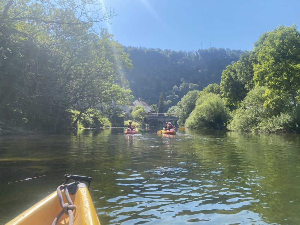 canoeing Doubs water trip river Saint-Hippolyte pays horloger