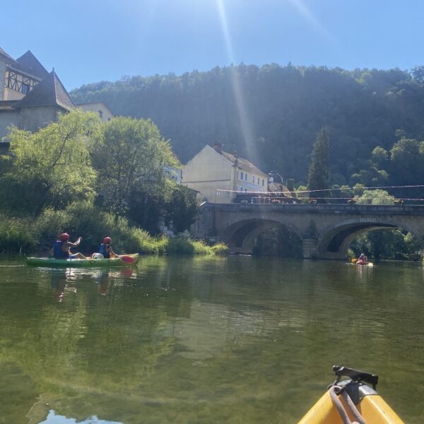 canoe_soulce_saint-hipp_2022©elisepourny (82)r canoeing Doubs river descent water Saint Hippolyte pays horloger swears