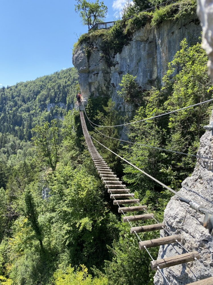 via ferrata ladders van de dood pays horloger Doubs-Jura